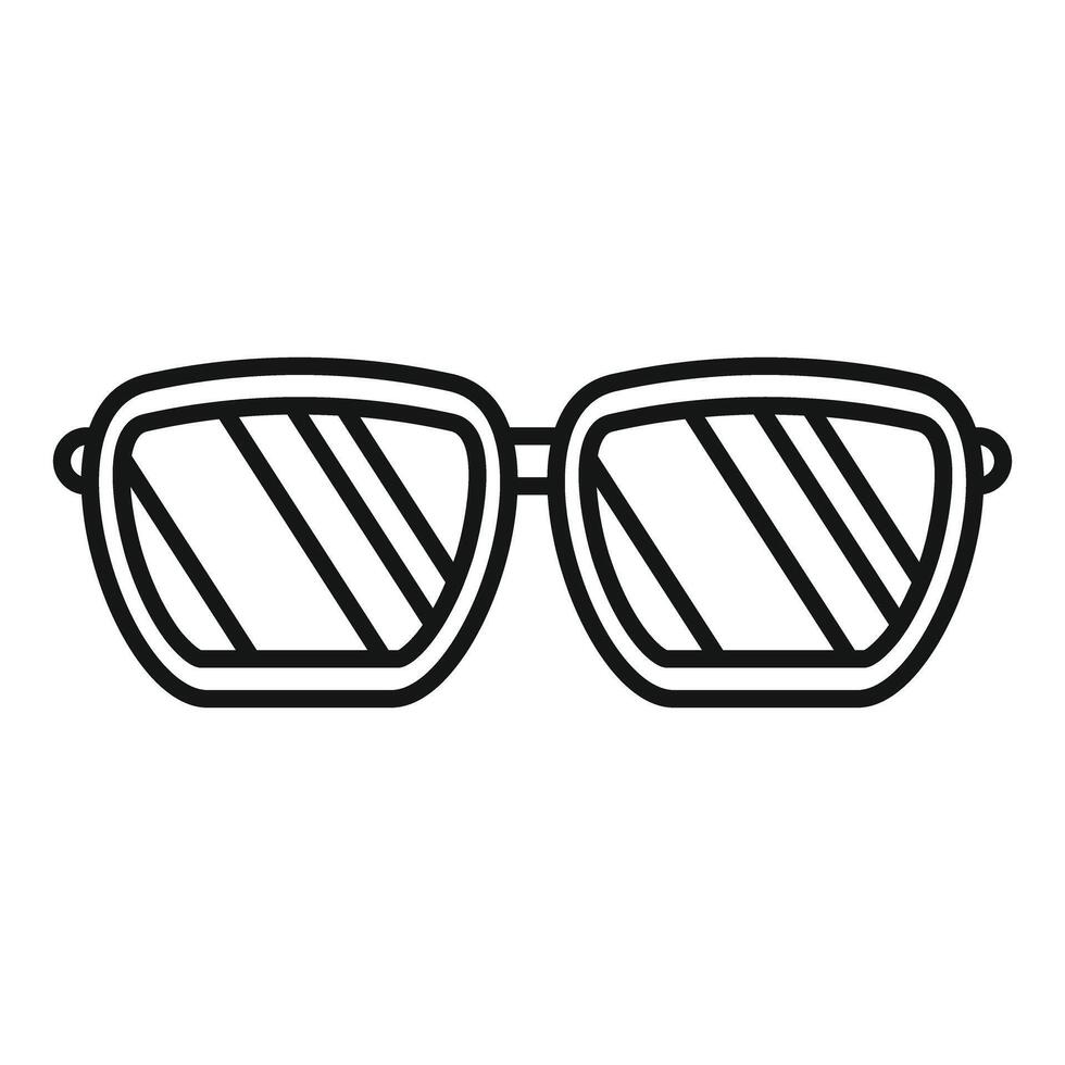 Square sunglasses reflecting sunlight, summer eyewear icon vector
