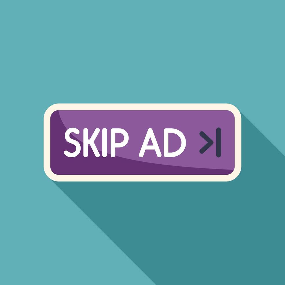 Skip ad button inviting user to skip advertisement vector