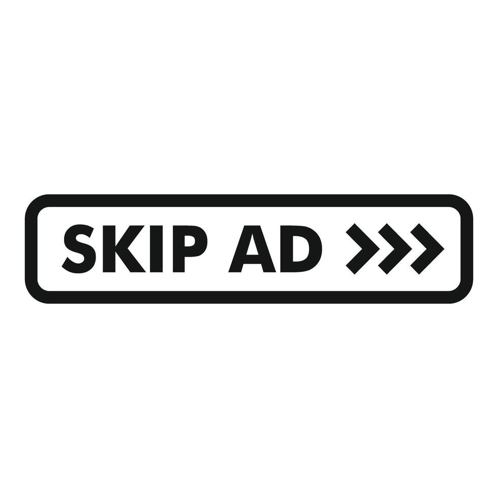 Skip ad button showing online advertisement avoidance vector