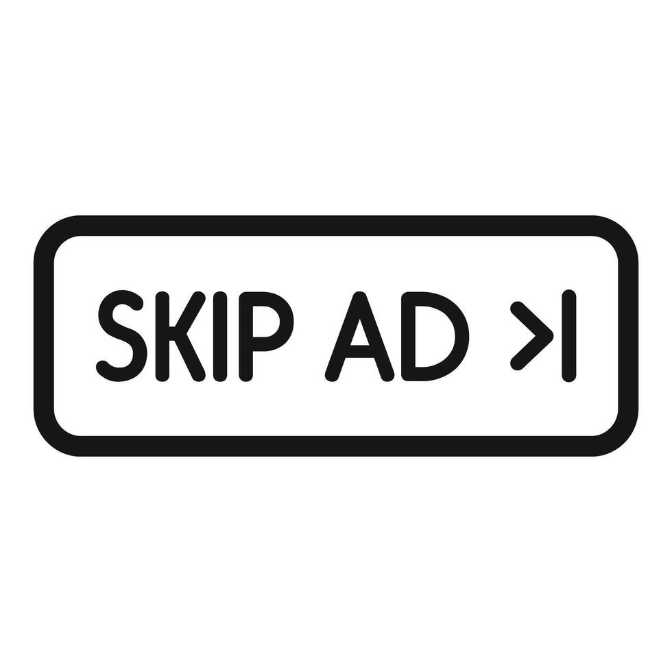 Skip ad button showing online advertisement avoidance vector
