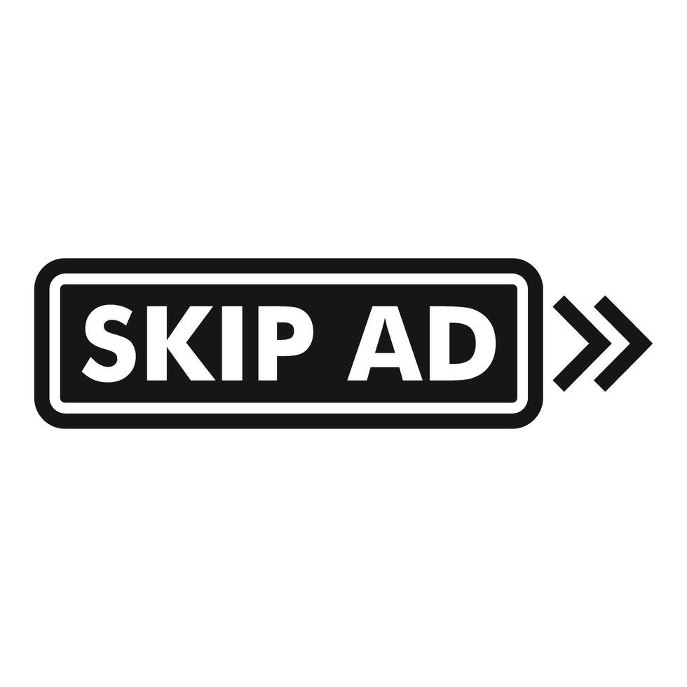 Skip ad button showing online advertisement avoidance vector