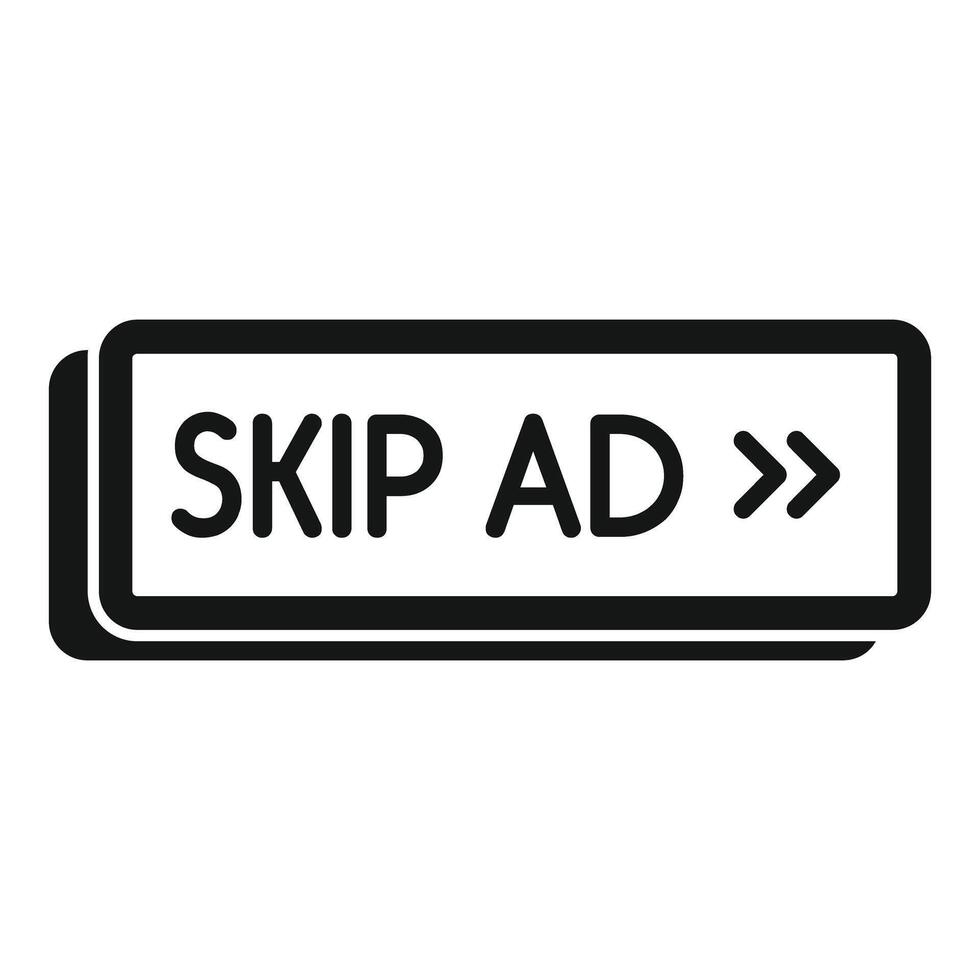 Skip ad button showing online advertisement avoidance vector