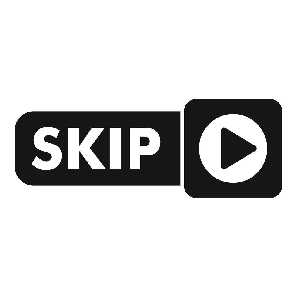 Skip button showing a play symbol for or music player vector