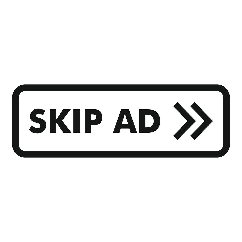 Skip ad button showing online advertisement avoidance vector