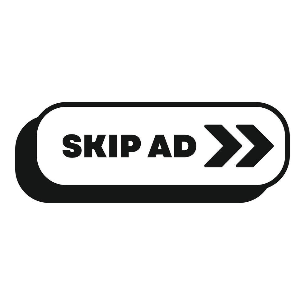 Skip ad button showing online advertisement avoidance vector