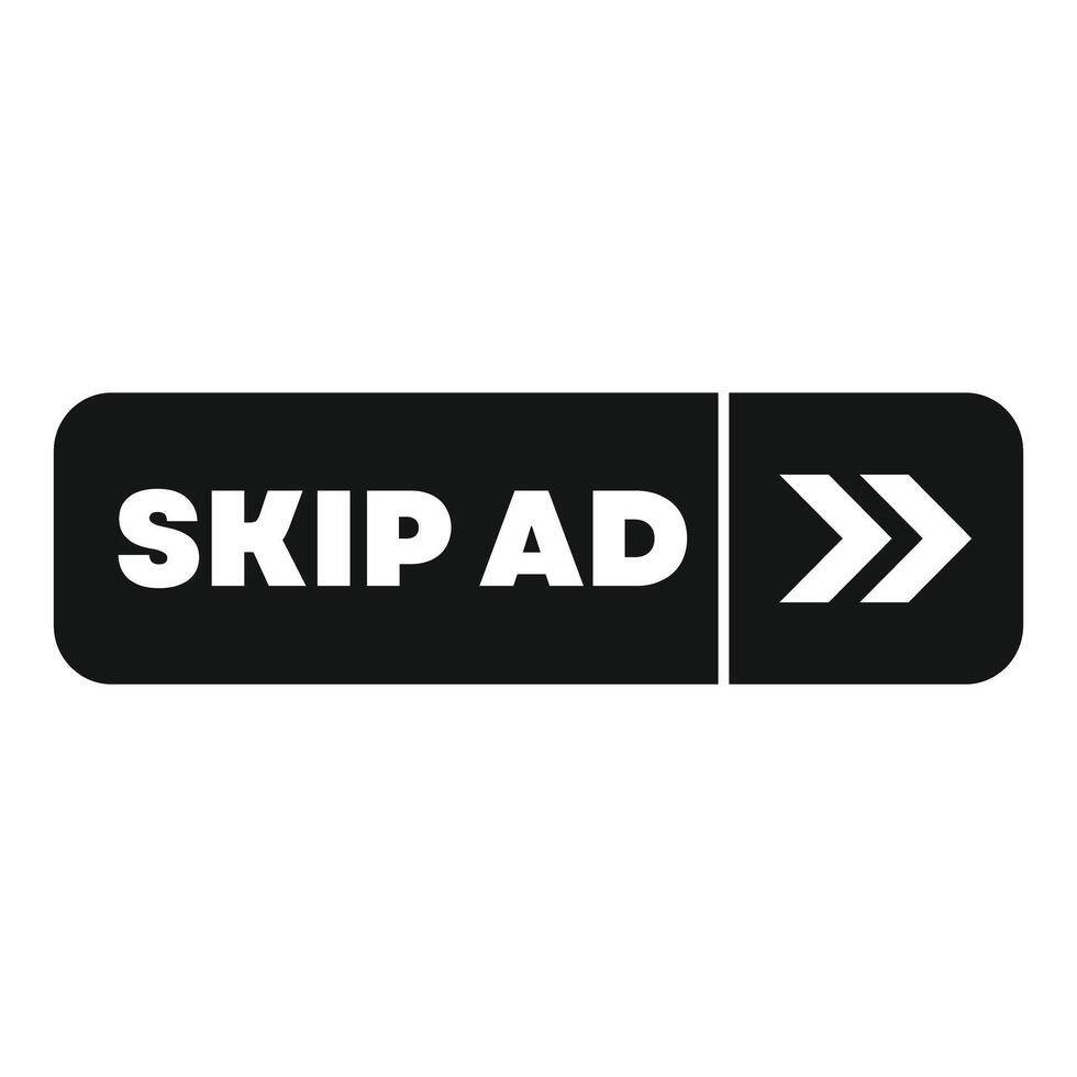 Skip ad button showing online advertisement avoidance vector