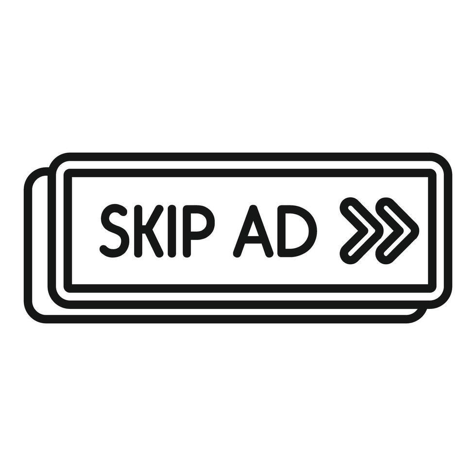 Skip ad button showing online advertisement avoidance vector