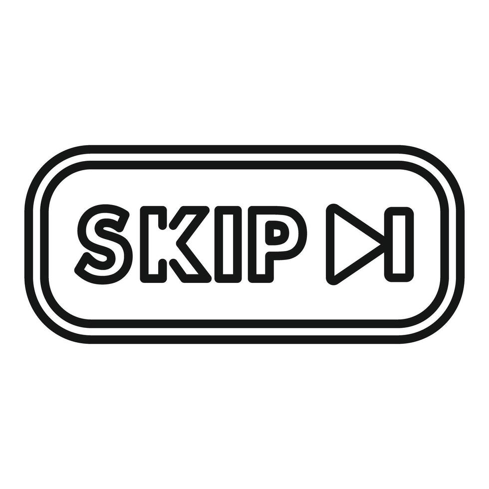 Skip button showing forward arrow and rounded corners vector