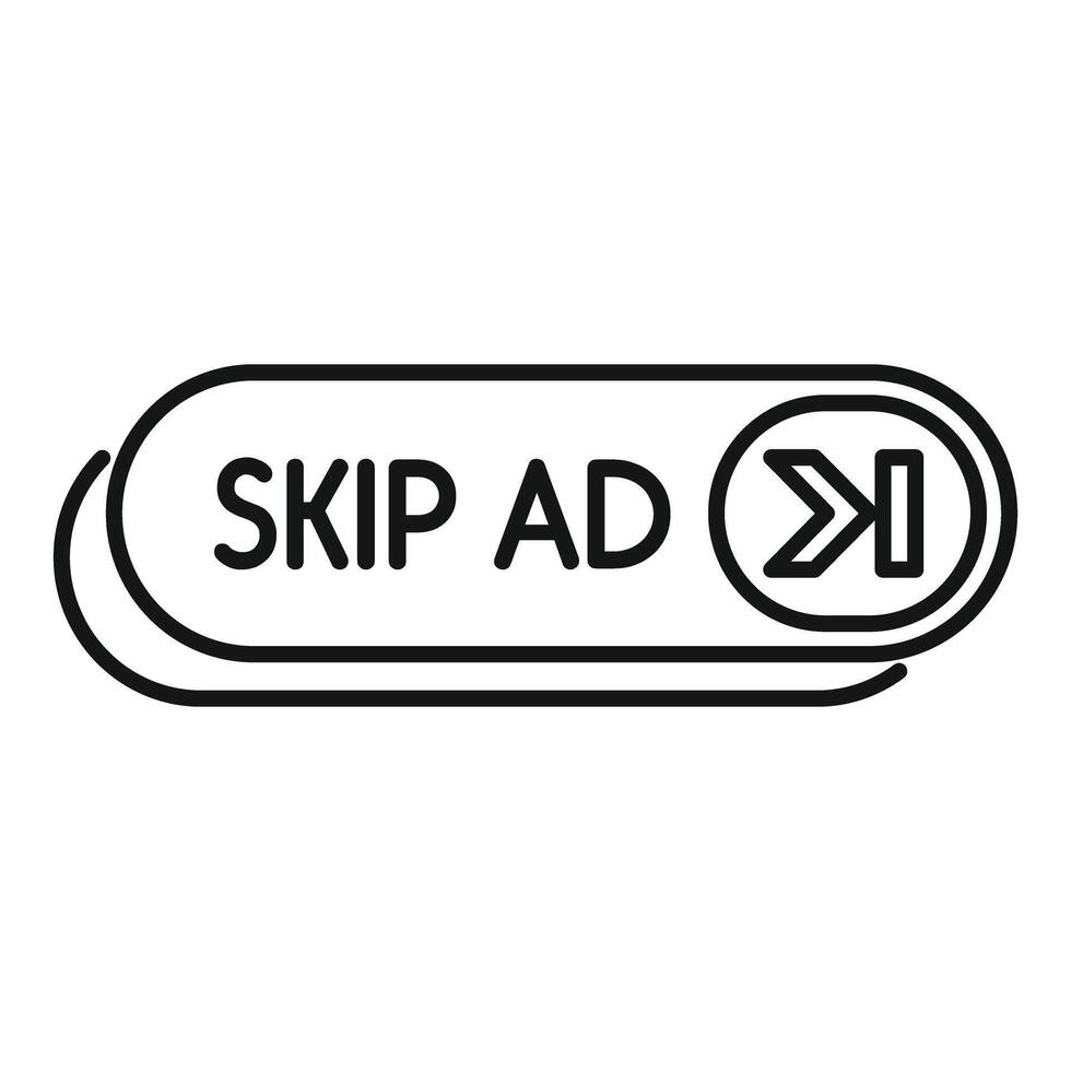 Skip ad button showing rejection of advertisement vector
