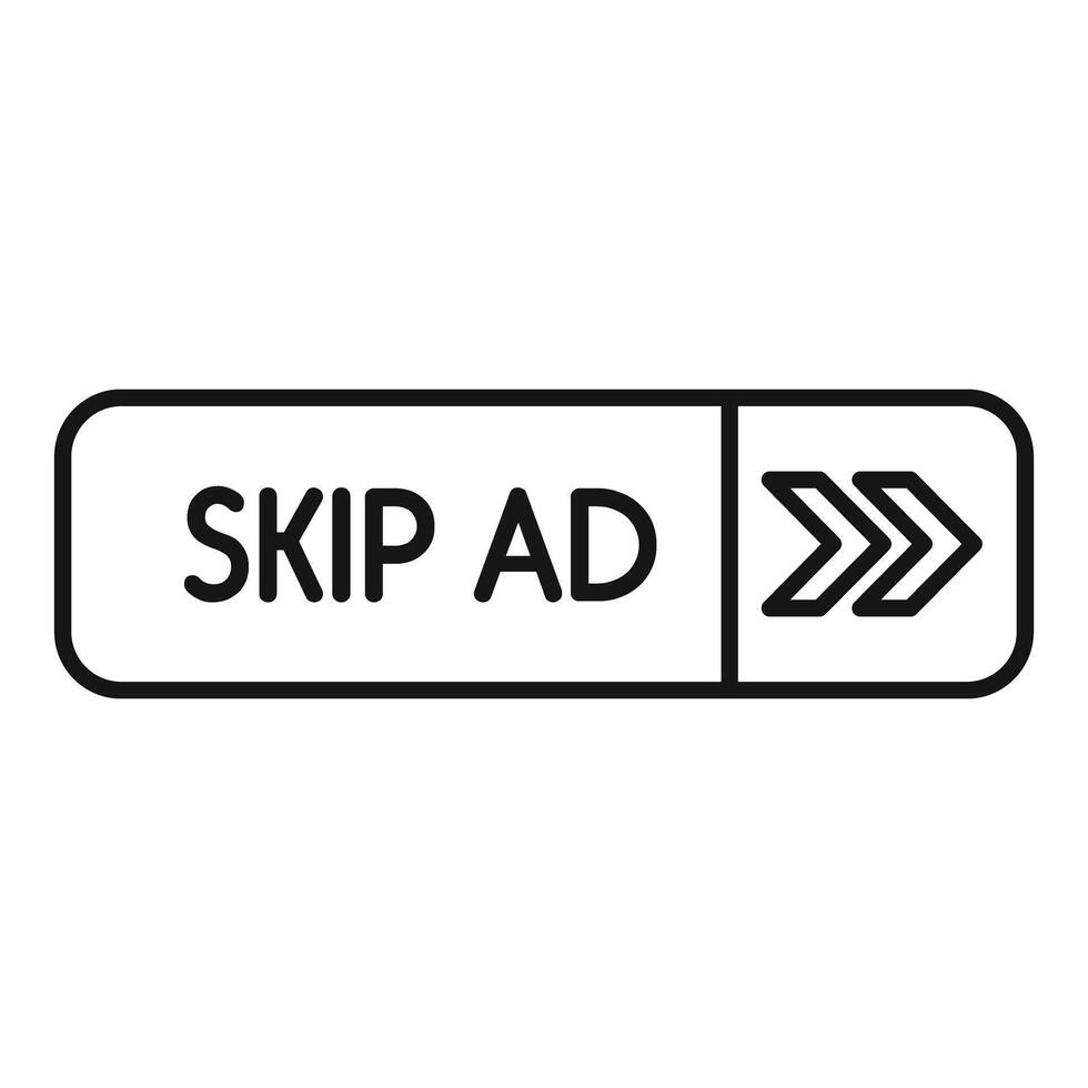 Skip ad button showing user choosing to skip advertisement vector