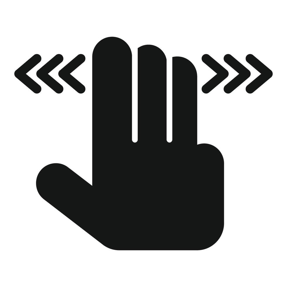 Hand gesturing swiping left and right on touchscreen device vector