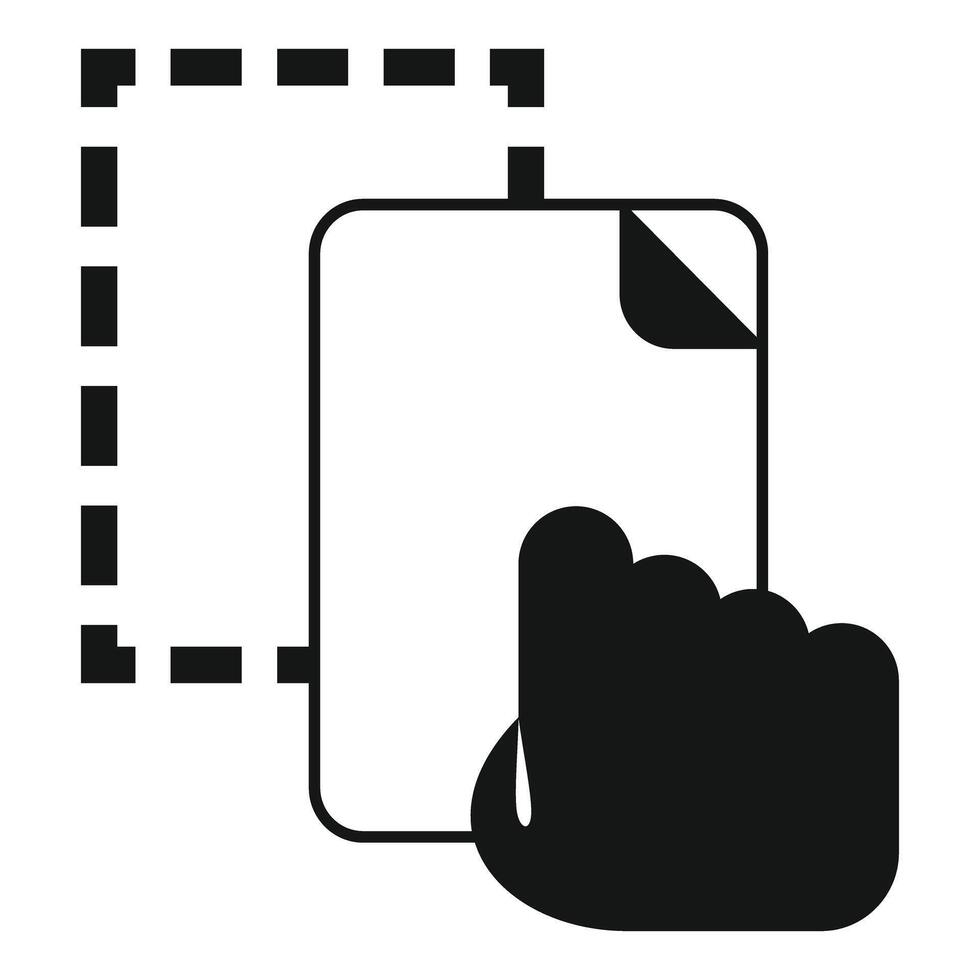 Hand pointing electronic signature pad connected to digital document vector