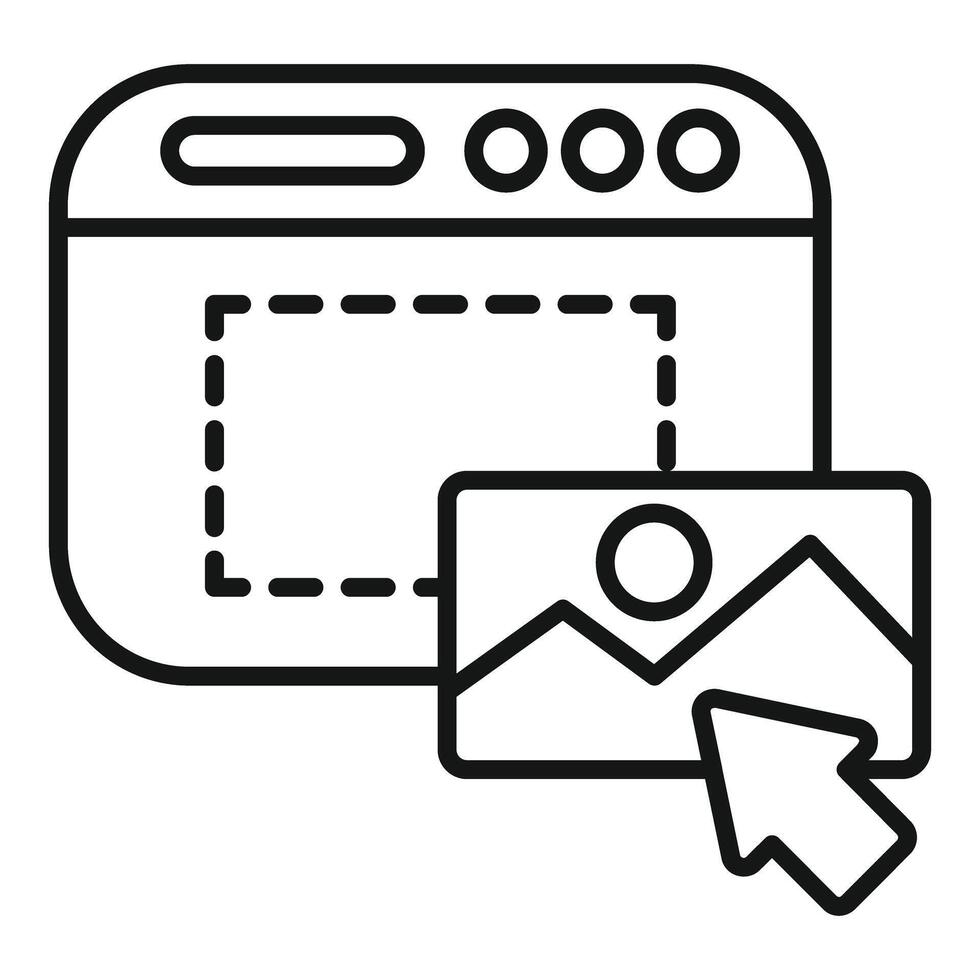 Uploading image to website using cursor and placeholder vector