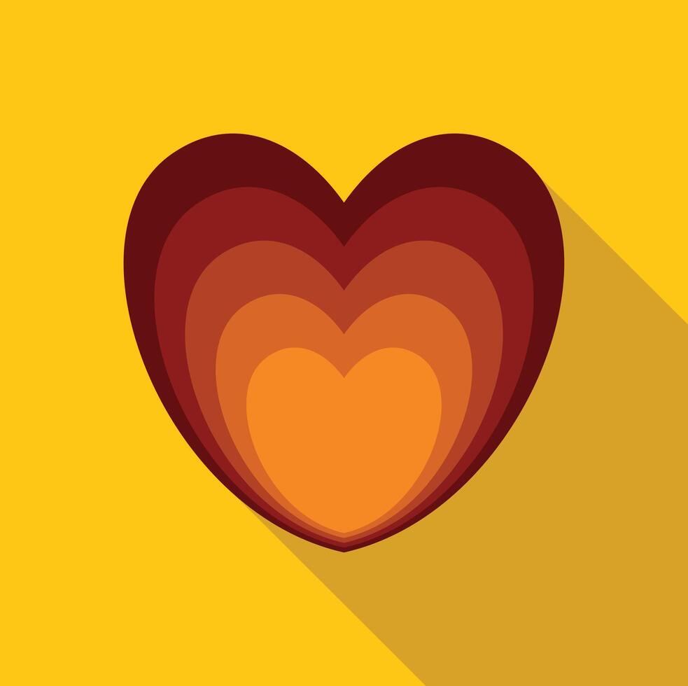 Layered red and orange heart showing love and affection vector