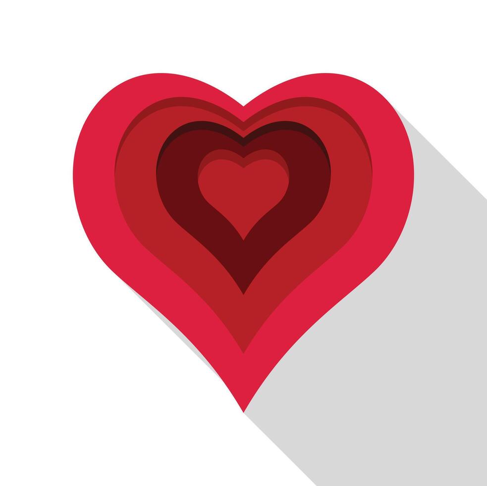 Red layered paper heart showing love and affection vector