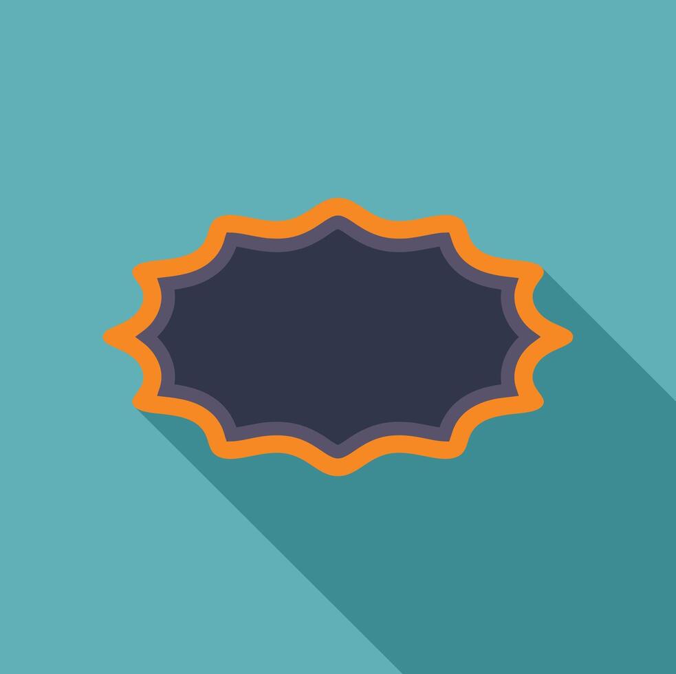 Blank orange wavy starburst shape on turquoise background vector