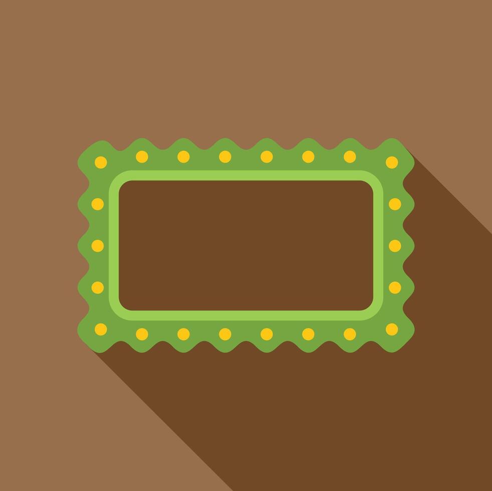 Green wavy rectangular frame with yellow dots creating a retro look vector