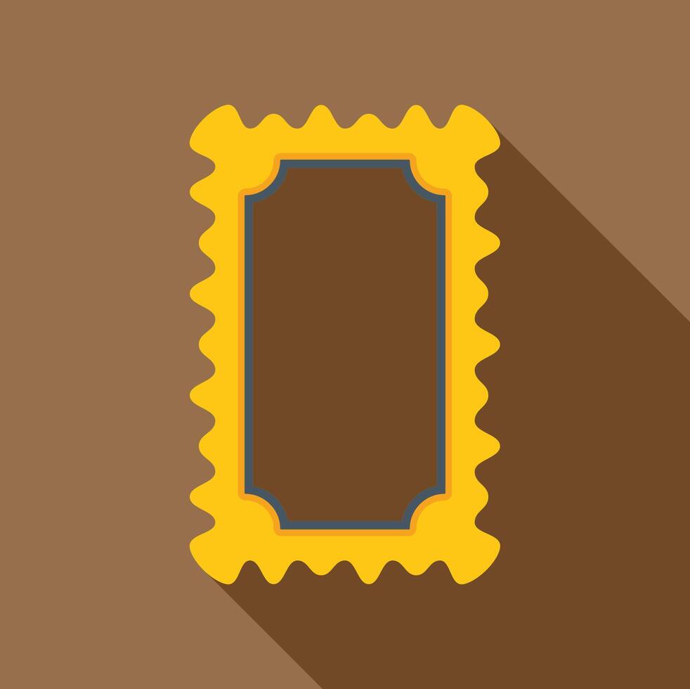 Blank rectangular postage stamp with wavy edges and long shadow vector