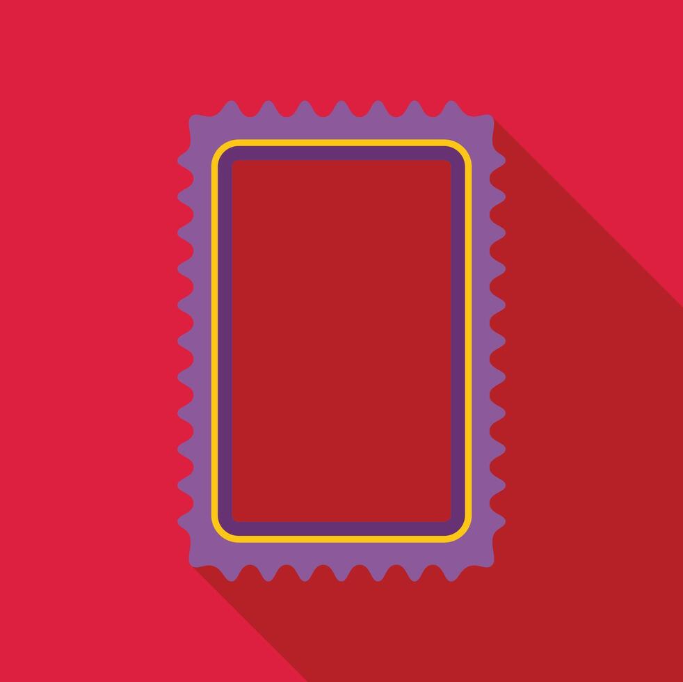 Blank rectangular postage stamp with serrated edges on red background vector