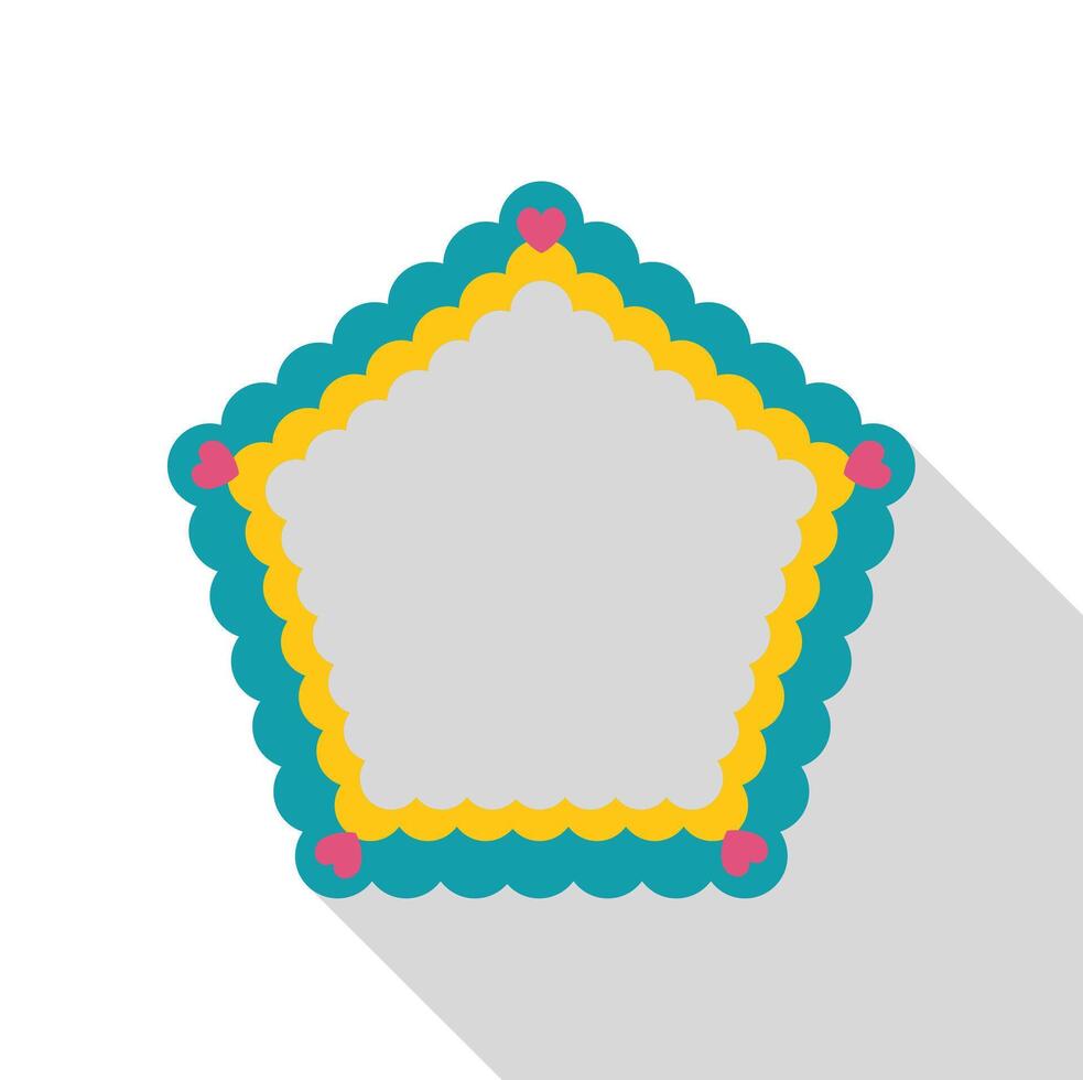 Decorative frame with scalloped edges and hearts showing love and affection vector