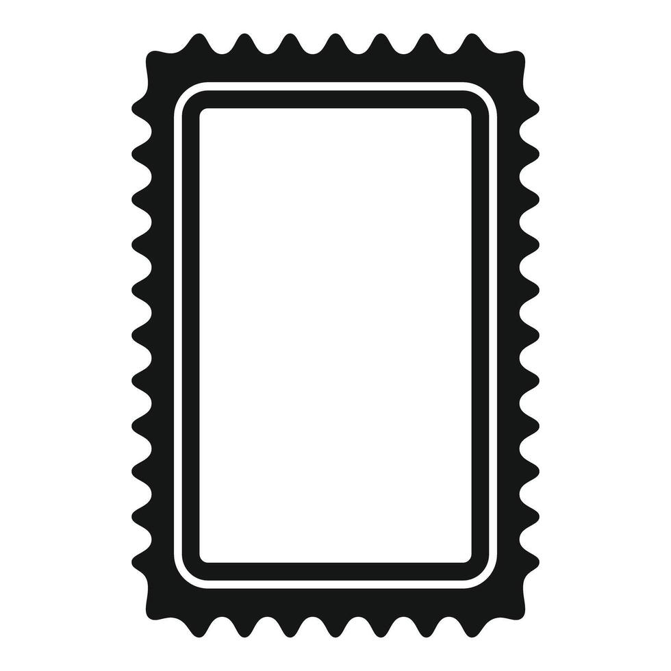 Black rectangular postage stamp with wavy edges vector