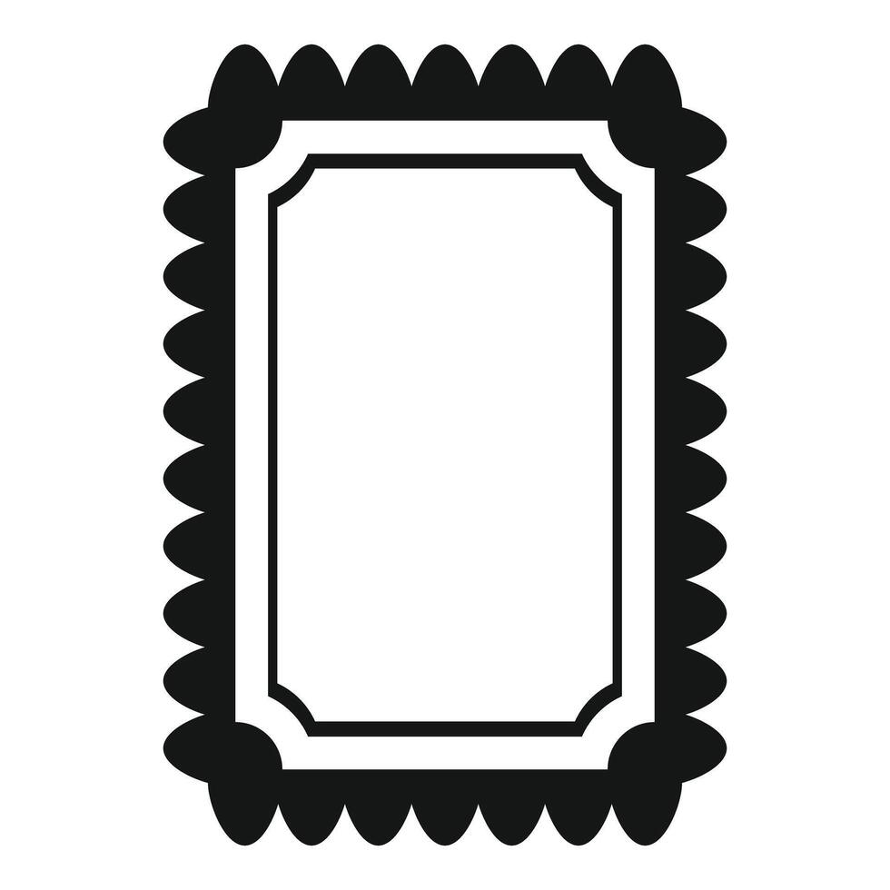 Black rectangular decorative frame with scalloped edges vector