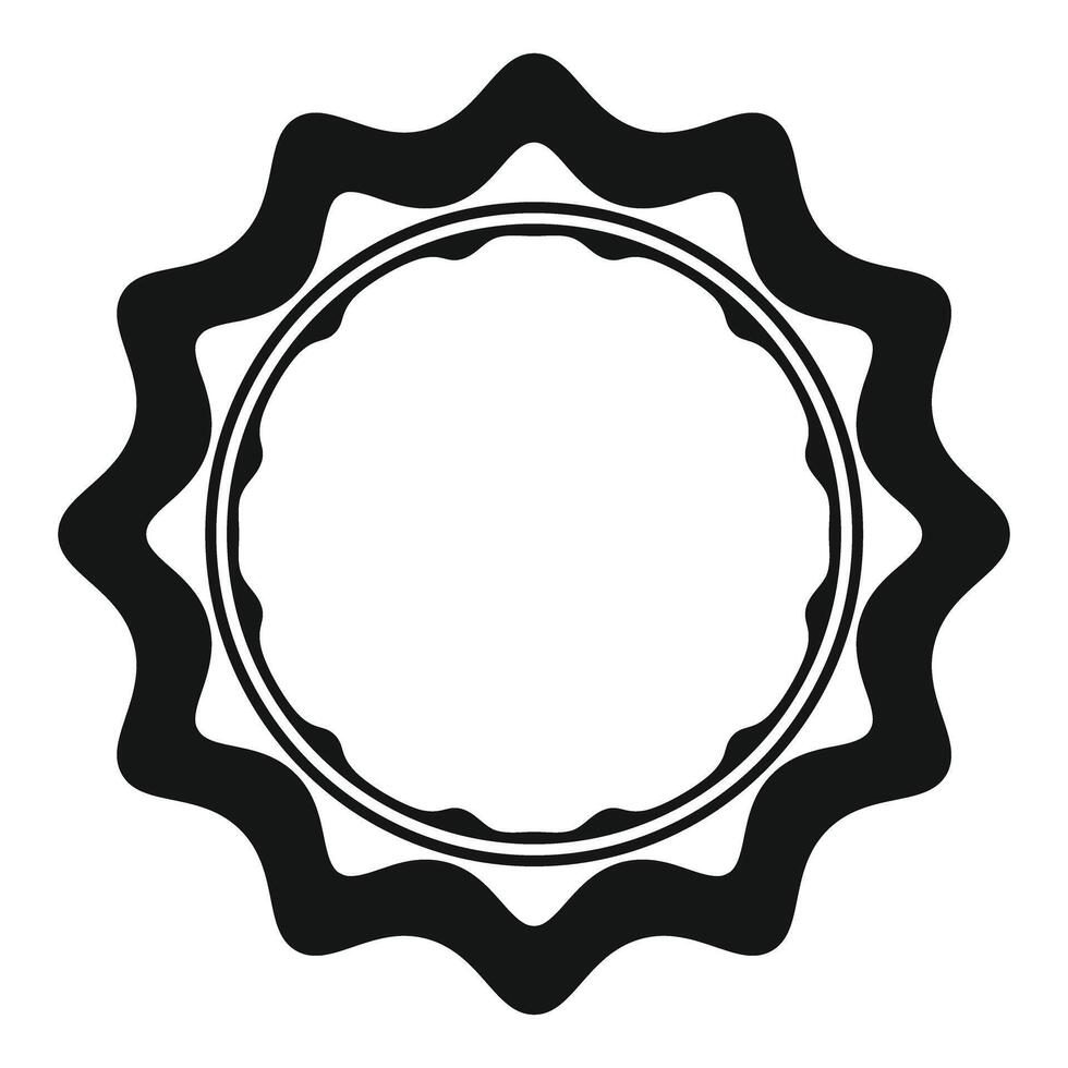 Black sun shaped seal representing quality and excellence vector