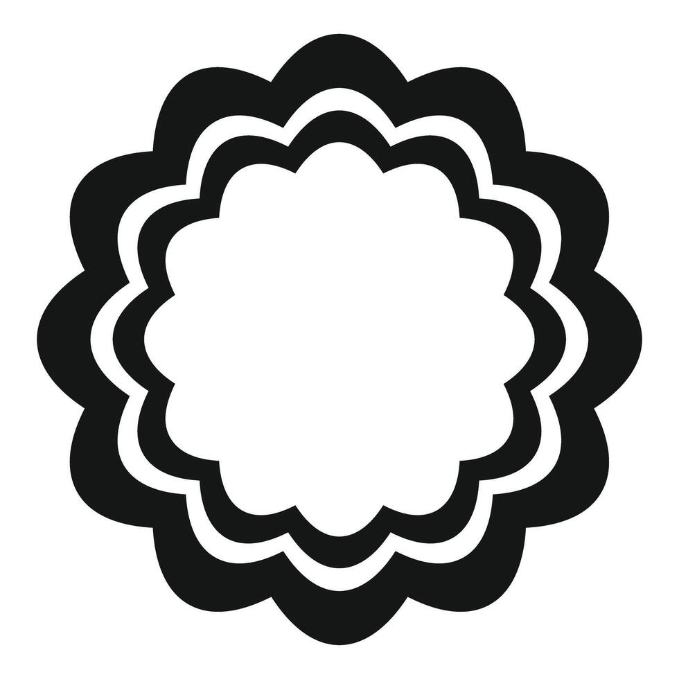 Black wavy rounded frame creating floral shape with empty space vector