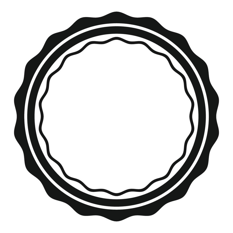 Black circular award winning quality guarantee label with scalloped border vector
