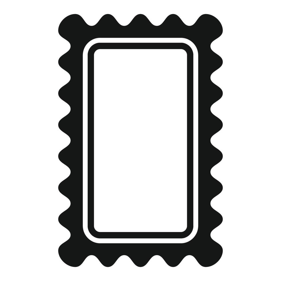 Black rectangular postage stamp with wavy edges vector