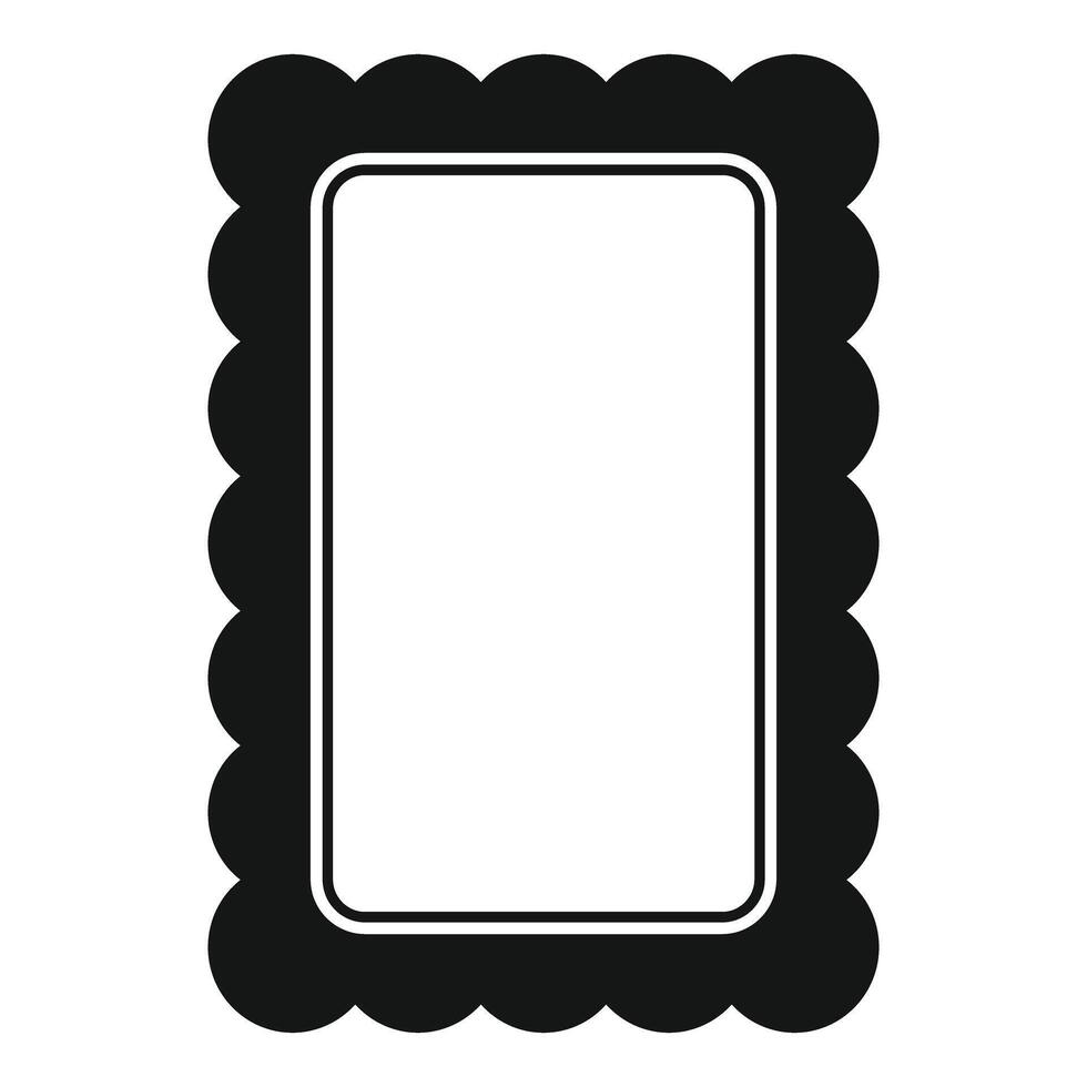 Black wavy border creating a rectangular frame vector