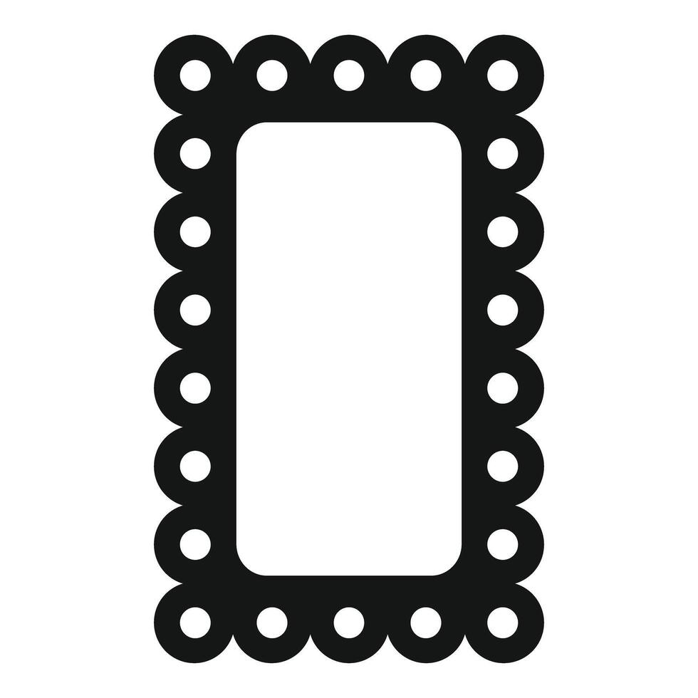 Black rectangular frame with round edges and decorative border featuring small circles vector