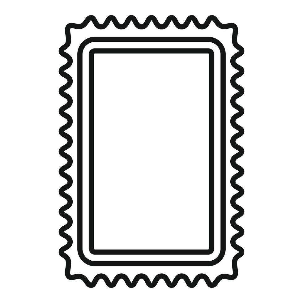 Blank rectangular postage stamp with wavy border for mailing letters vector