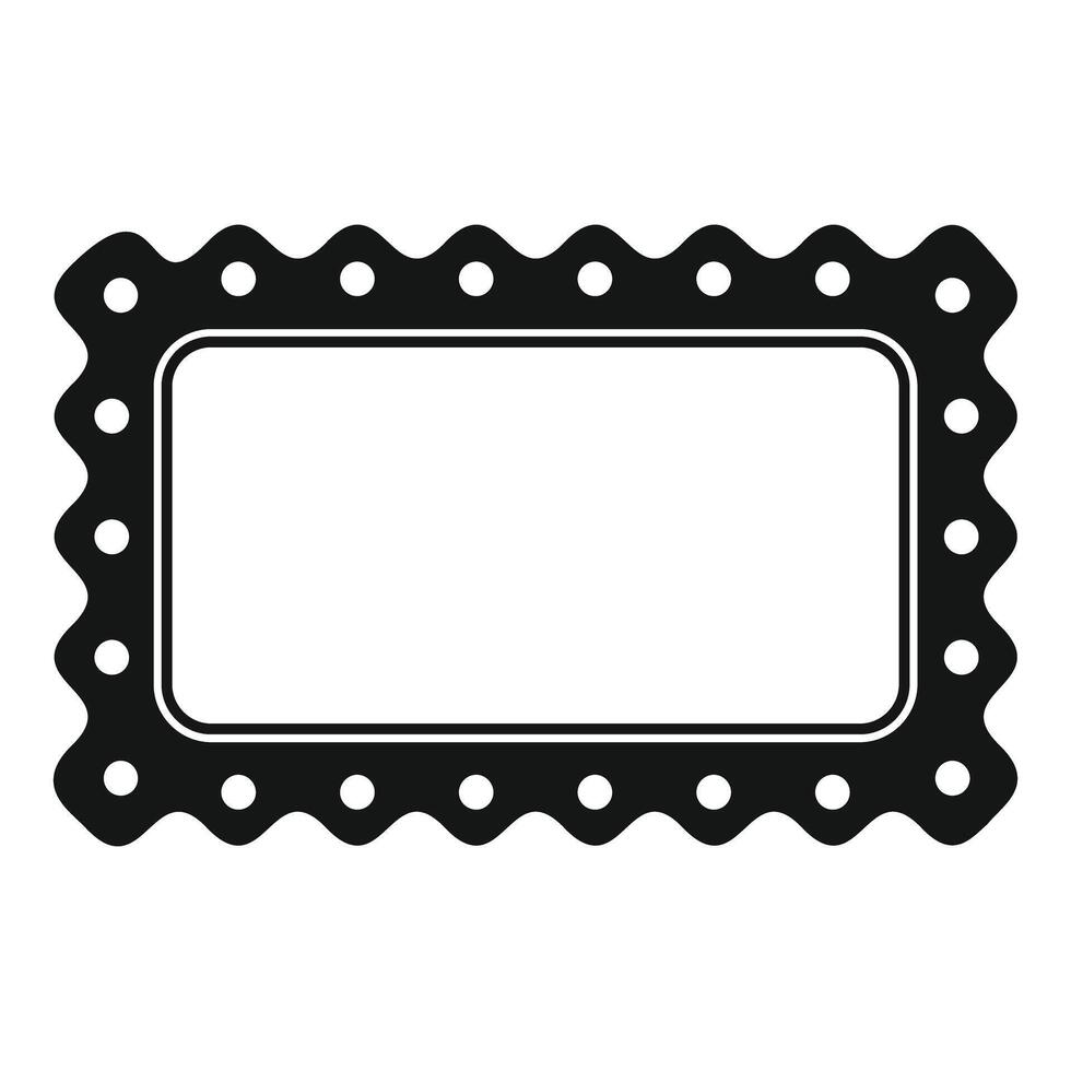 Black rectangular postage stamp with wavy border and dots vector