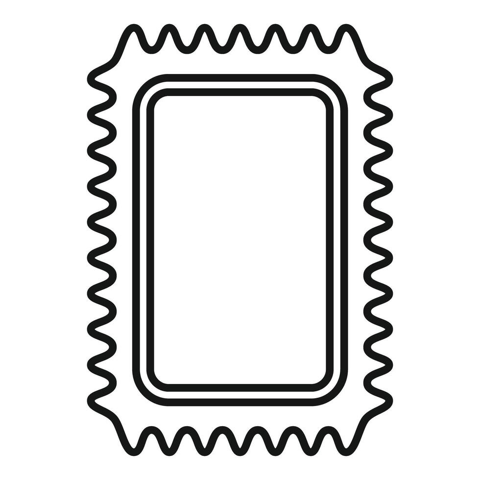 Blank rectangular postage stamp with wavy edges vector