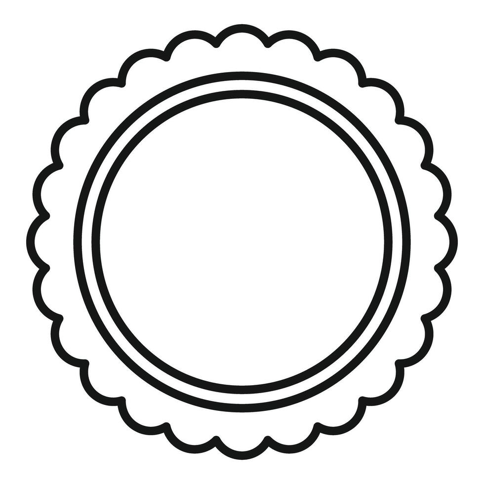 Round scalloped border creating a decorative frame for text or images vector