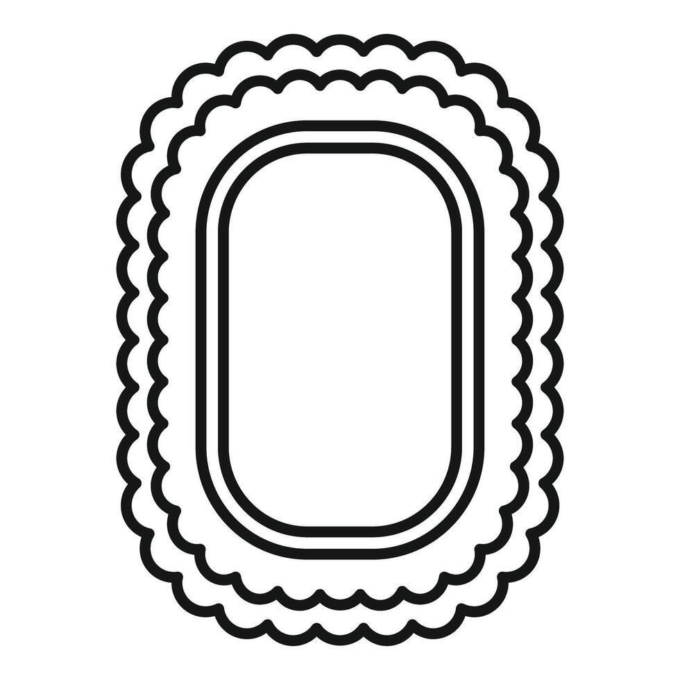 Rounded rectangle frame with scalloped border enhancing visual appeal vector