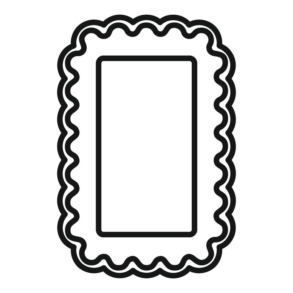 Rectangular decorative frame with wavy edges for pictures and decorations vector