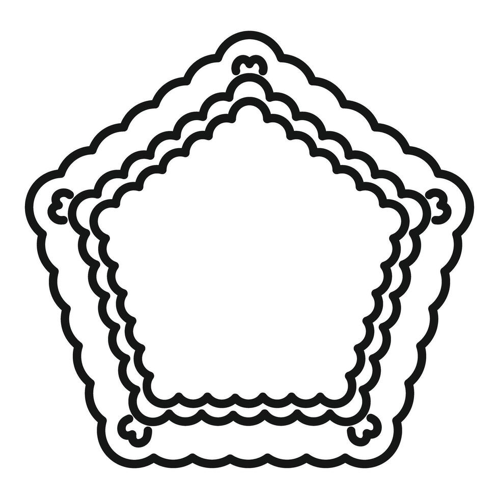 Layered five pointed star frame creating a decorative border vector