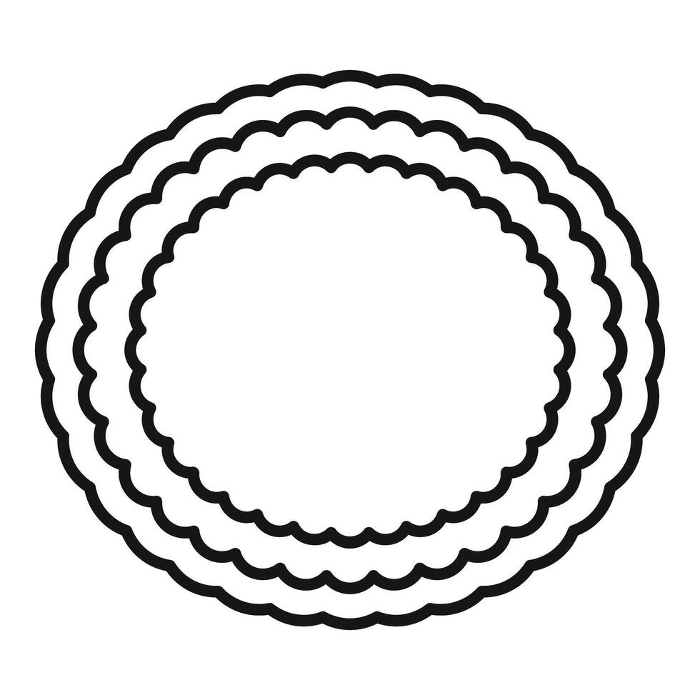 Round decorative frame with wavy edges creating concentric circles vector