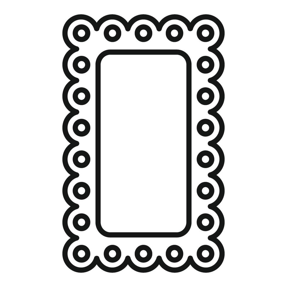Blank rectangular postage stamp frame with rounded corners and decorative border featuring small circles vector