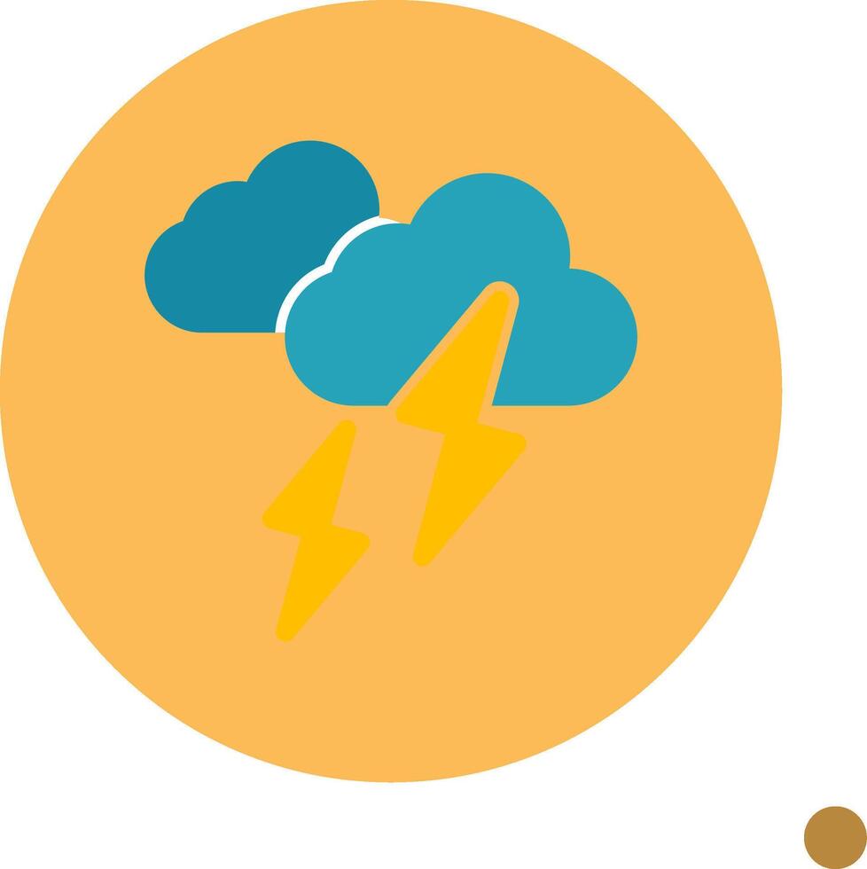 Thunder Storm Colorful Icon Icon vector
