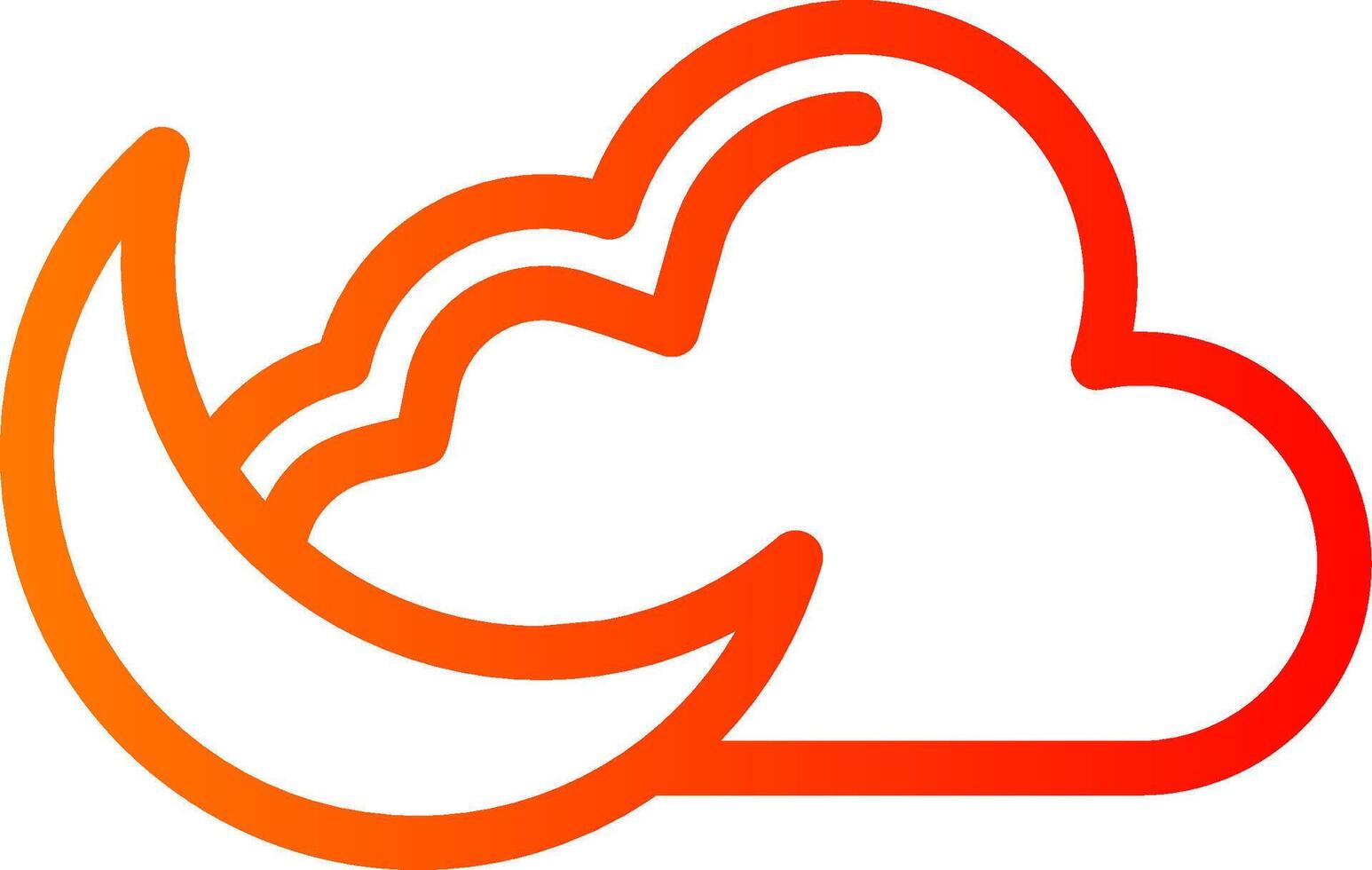 Cloudy Night Colorful Icon Icon vector