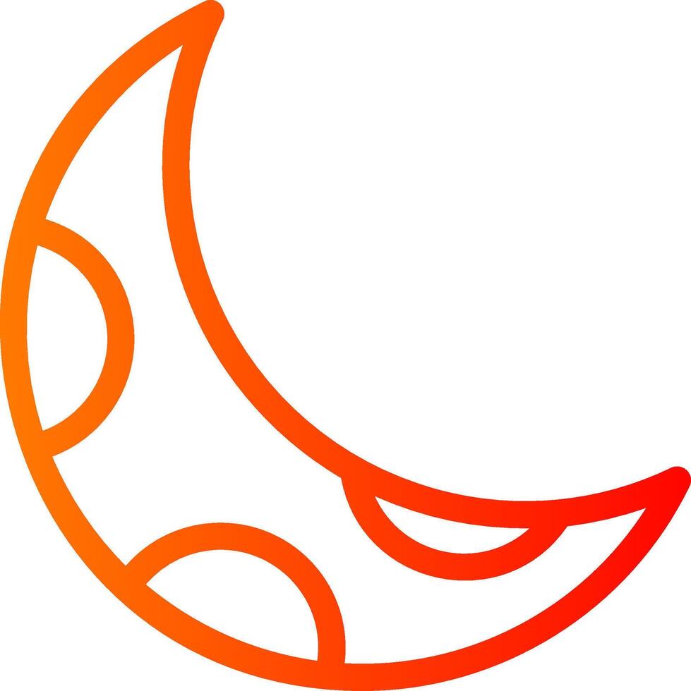 Crescent Moon Colorful Icon Icon vector