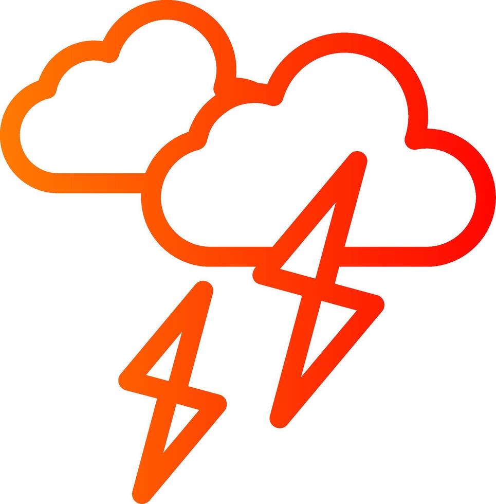 Thunder Storm Colorful Icon Icon vector