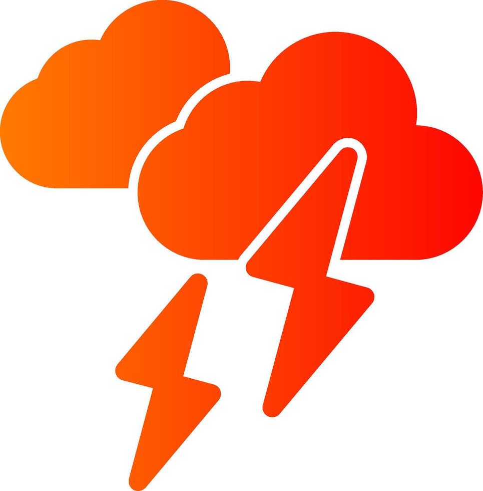 Thunder Storm Colorful Icon Icon vector