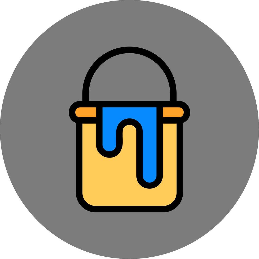 Paint Bucket Colorful Icon Icon vector