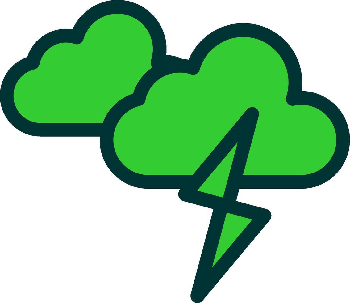 Thunder Colorful Icon Icon vector
