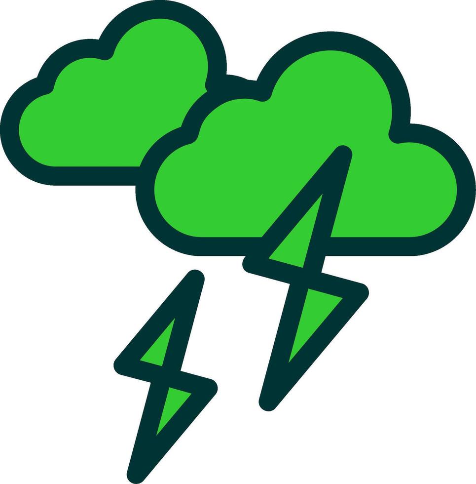 Thunder Storm Colorful Icon Icon vector