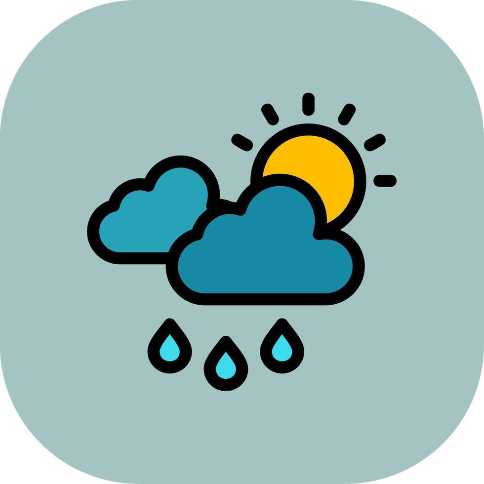 Rainy Day Colorful Icon Icon vector
